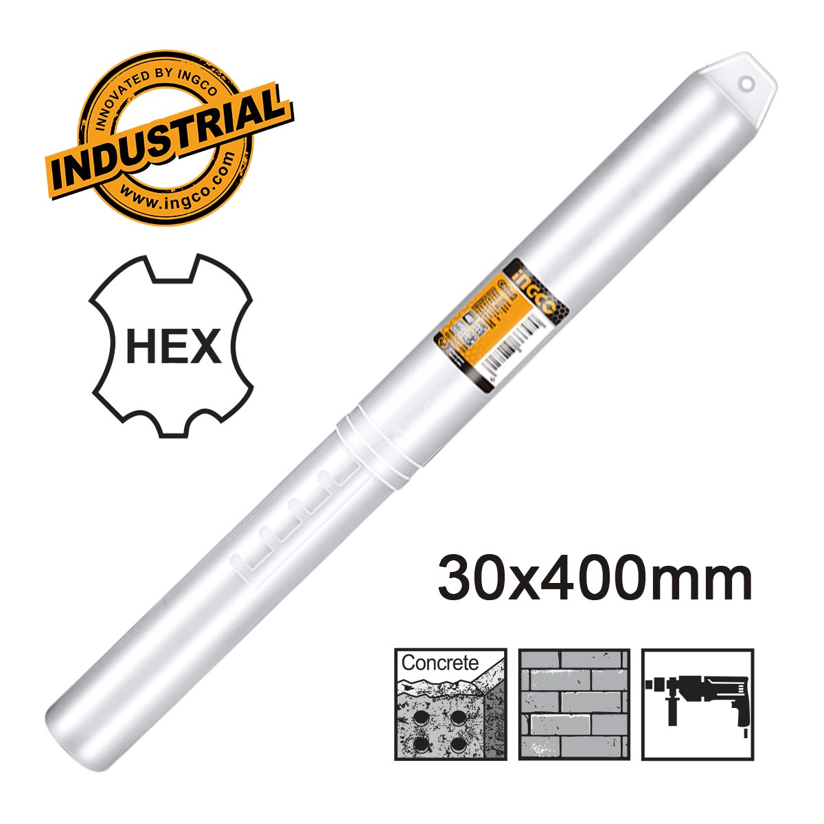 DBC03340011 - BURIN POINTU HEX 30X400MM INGCO INGCO Maroc
