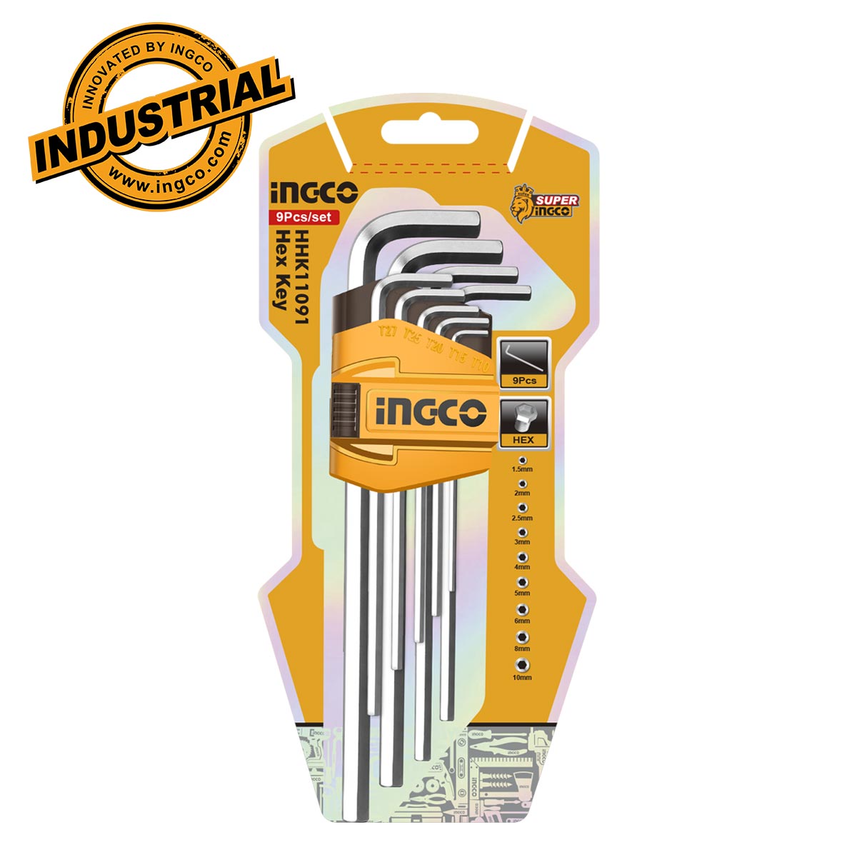 HHK11091 - CLES HEX SET DE 9 PIECES 1.5-10MM INGCO Maroc