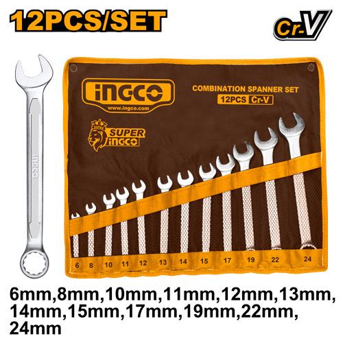 HKSPA1142 - JEU DE CLES MIXTES 12PCS 6MM - 24MM INGCO Maroc