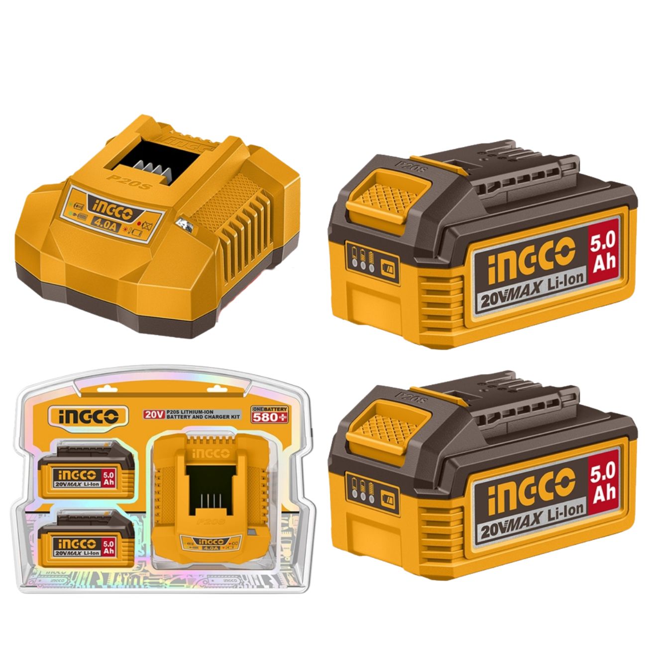 FBCPK2513 - PACK DE 2 BATTERIES 5AH +CHARGEUR INGCO Maroc
