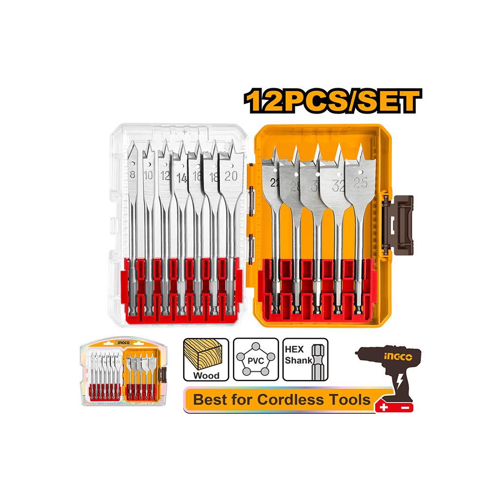 INGCO JEU DE FORET PLAT POUR BOIS VISSEUSE [AKDL1206]