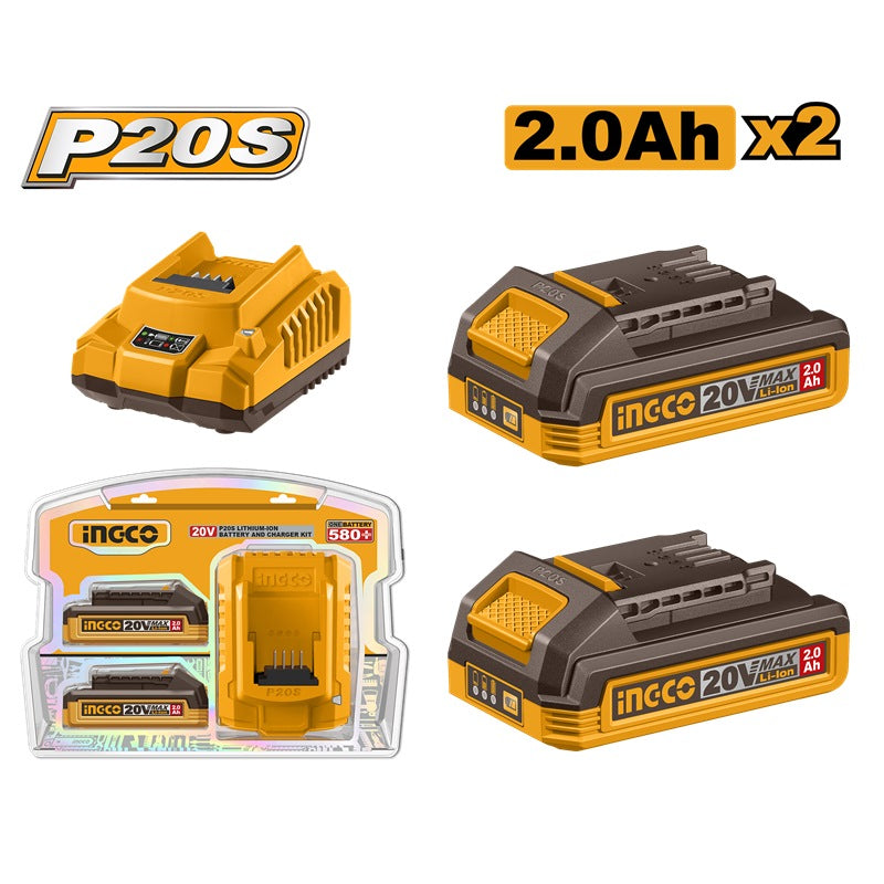 INGCO KIT BATTERIE LITHIUM-ION ET CHARGEUR P20S AU MAROC [FBCPK2212]