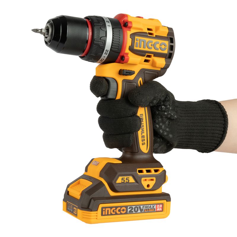 INGCO PERCEUSE VISSEUSE BRUSHLESS 20V+47 ACC 55NM-[CIDLI20558]
