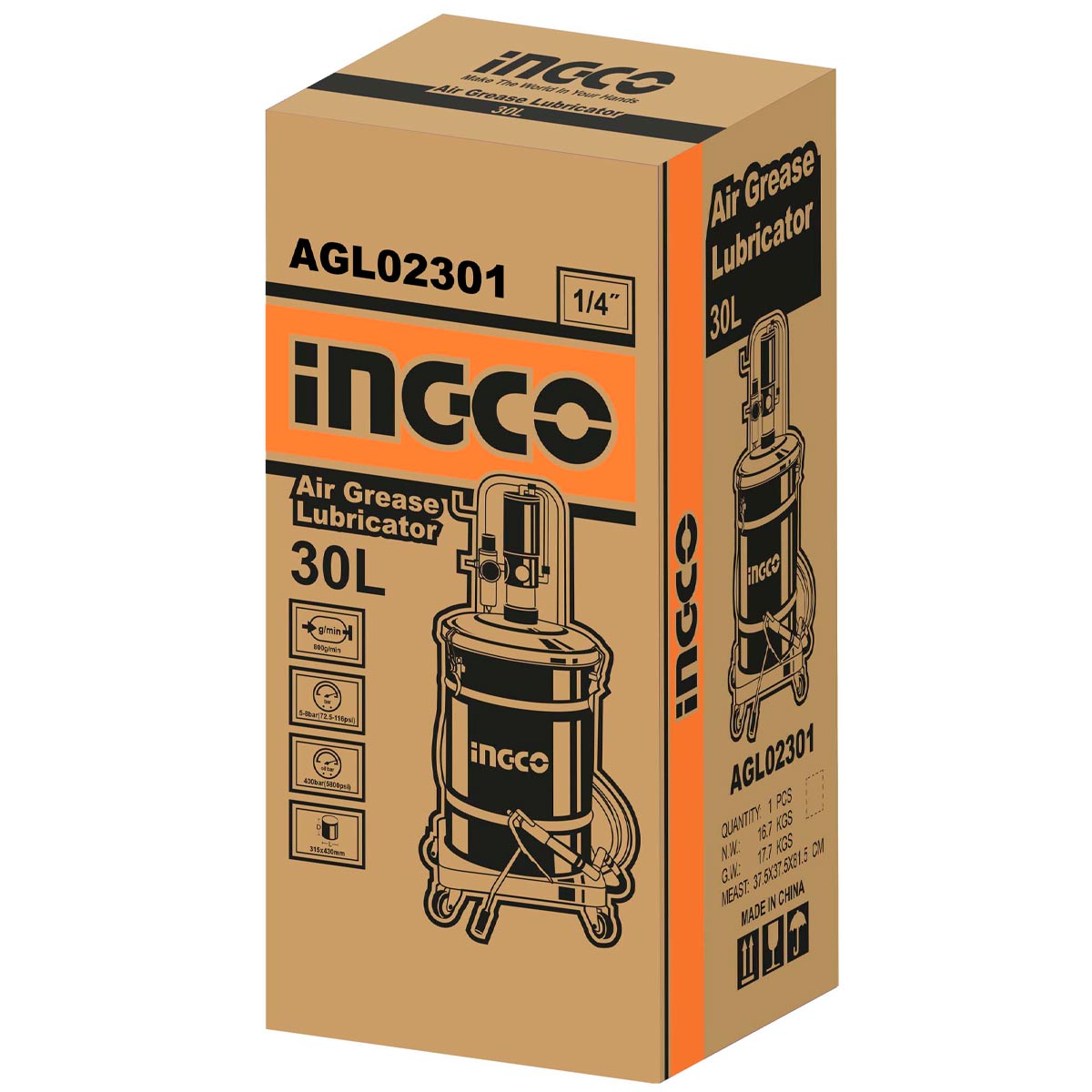 AGL02301 - GRAISSEUR A AIR COMPRIME 30L INGCO Maroc