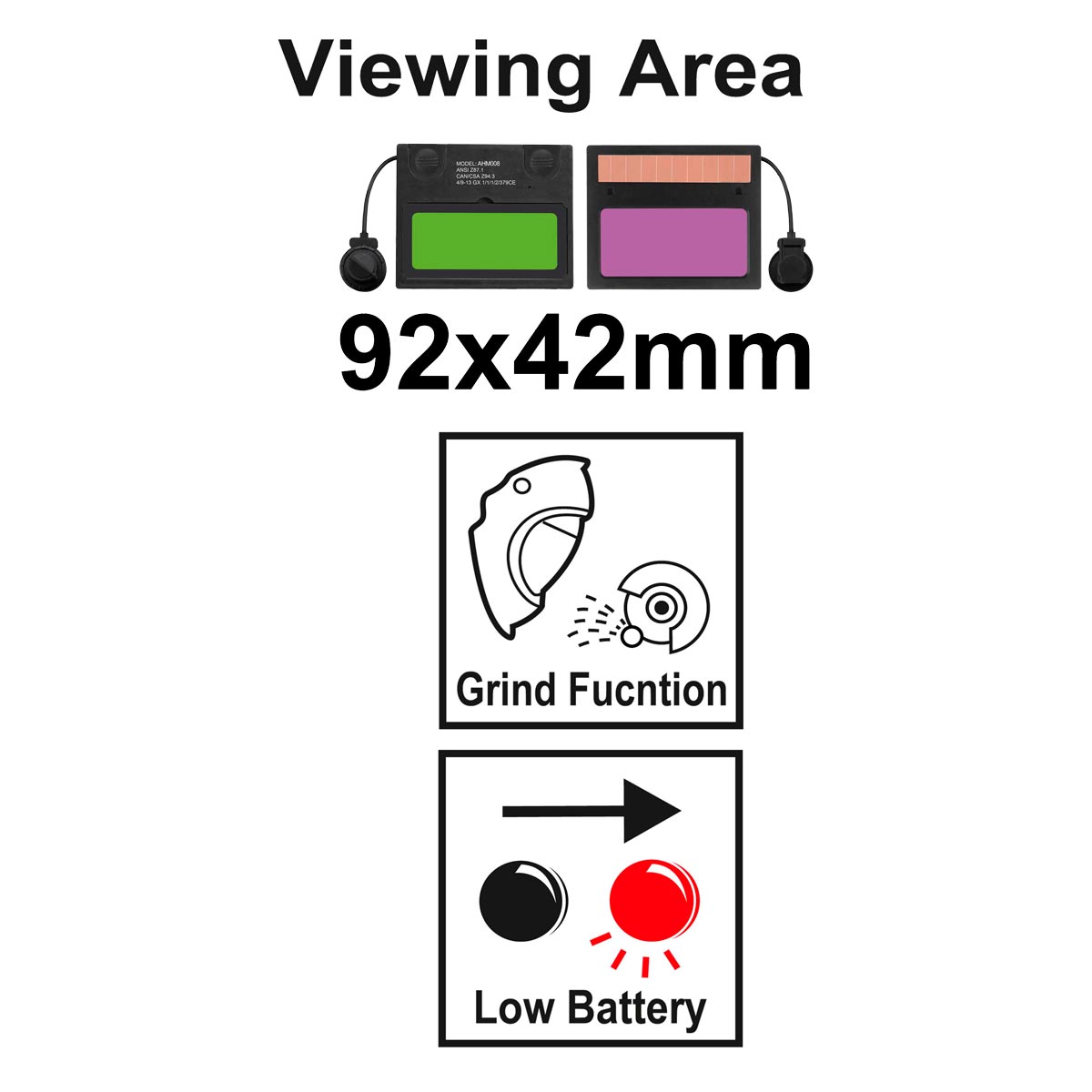 AHM008 - CASQUE DE SOUDEUR VIEWING AREA:92Ã—42MM ARC SENSOR INGCO Maroc