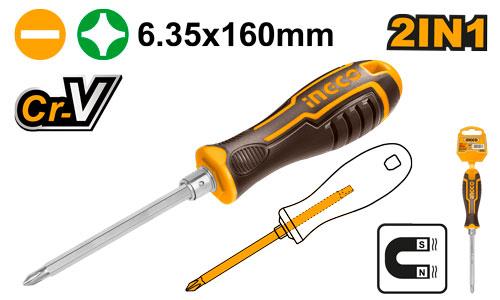 INGCO JEU DE TOURNEVIS 2 EN 1 PH2 + SL6 [AKISD0201]