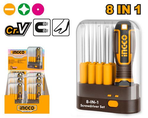 AKISD0901 - SET DE TOURNEVIS INTERCHANGEABLES 9 PCS INGCO Maroc