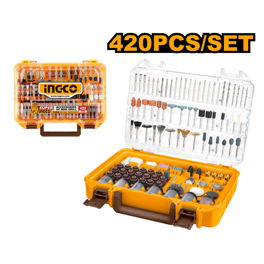 INGCO BOITE 420PCS ACCESSOIRES POUR MINI PERCEUSE [AKMG4208]