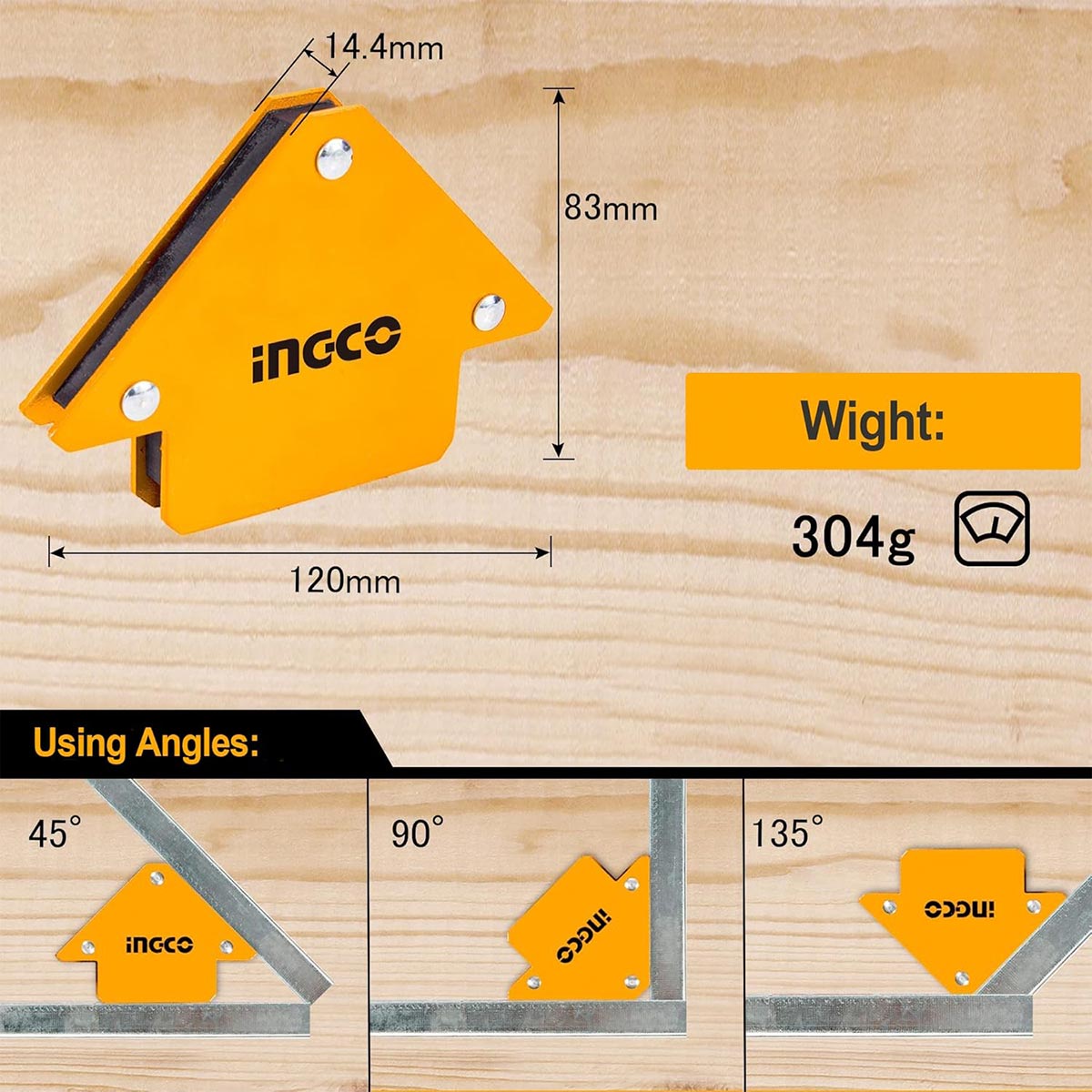 AMWH6001 - JEU SUPPORTS DE SOUDAGE MAGNETIQUES 6 PIECES INGCO Maroc