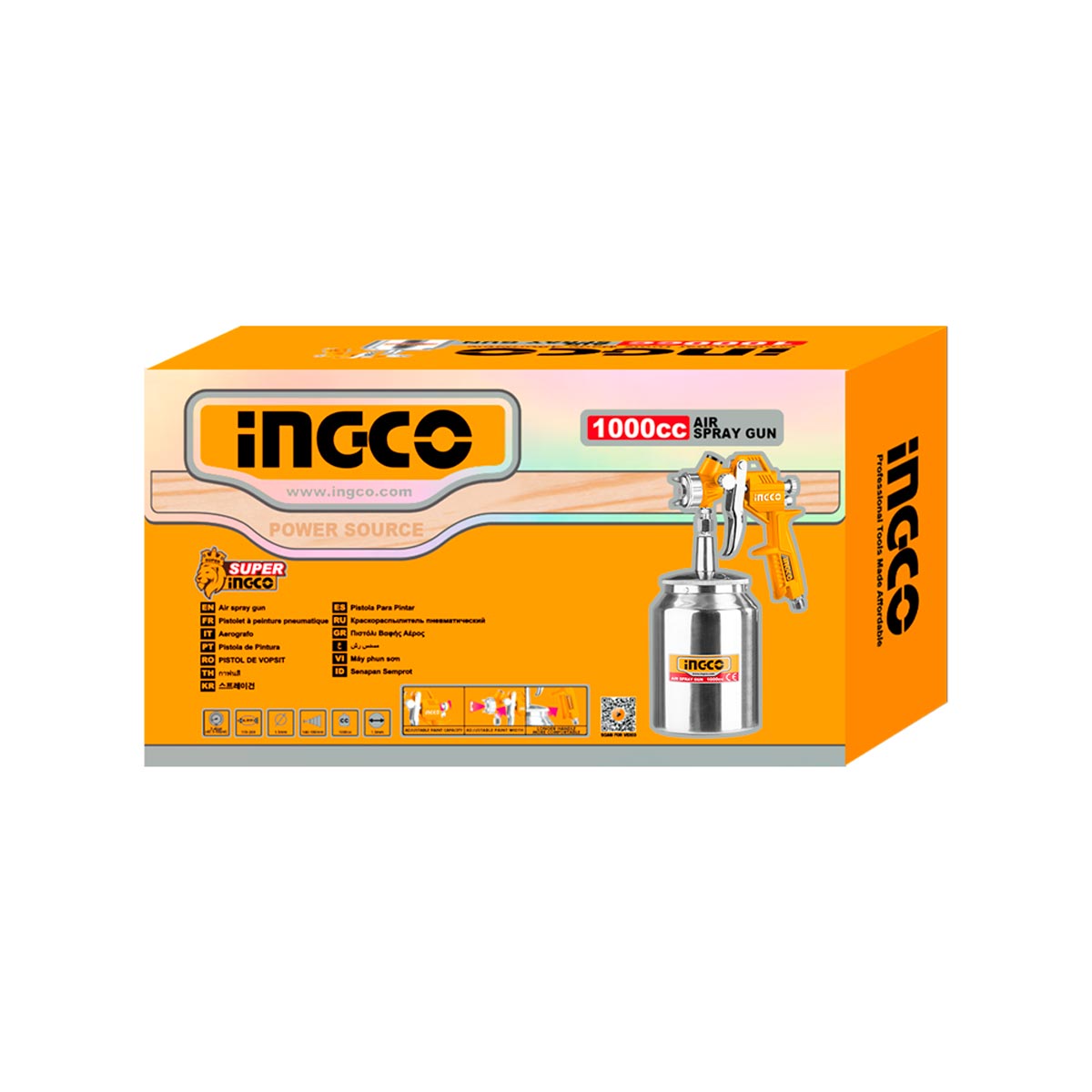 ASG3101 - SPRAY GUN 1,5MM 1000CC INGCO Maroc