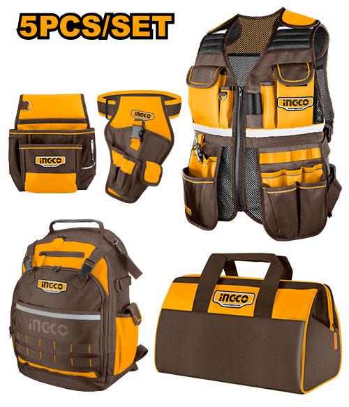 COS23090 - PACK SACS ET PORTE OUTILS 5PCS INGCO Maroc