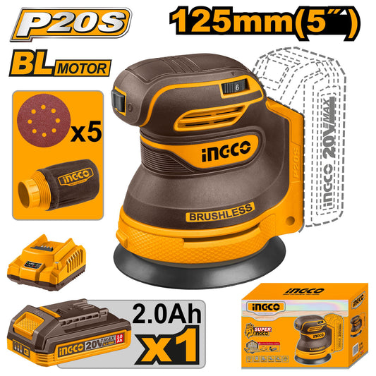 CROSLI20021 - PONCEUSE ORBITALE LITHIUM20V+ 1 BATTERIE INGCO Maroc