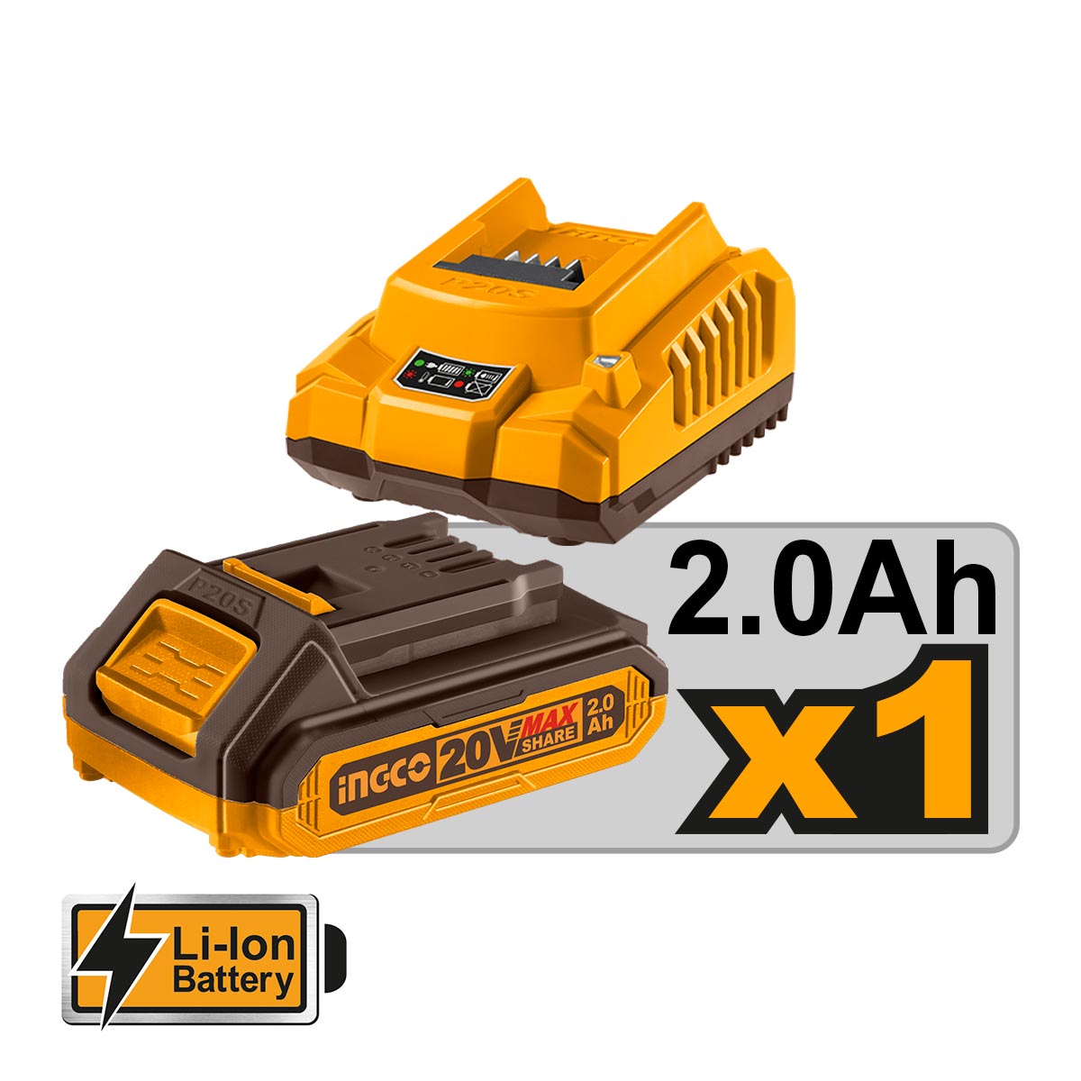 CSSLI203083 - CISAILLE DROITE 20V 1BATTERIE INGCO Maroc