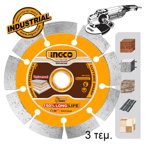 INGCO JEU DE 3 DISQUE DIAMANT 230X22,2MM AU MAROC [DMD012308]