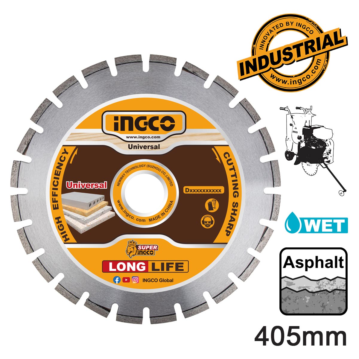 DMD064051 - DISQUE DIAMAND POUR ASPHALT 405MM INGCO Maroc