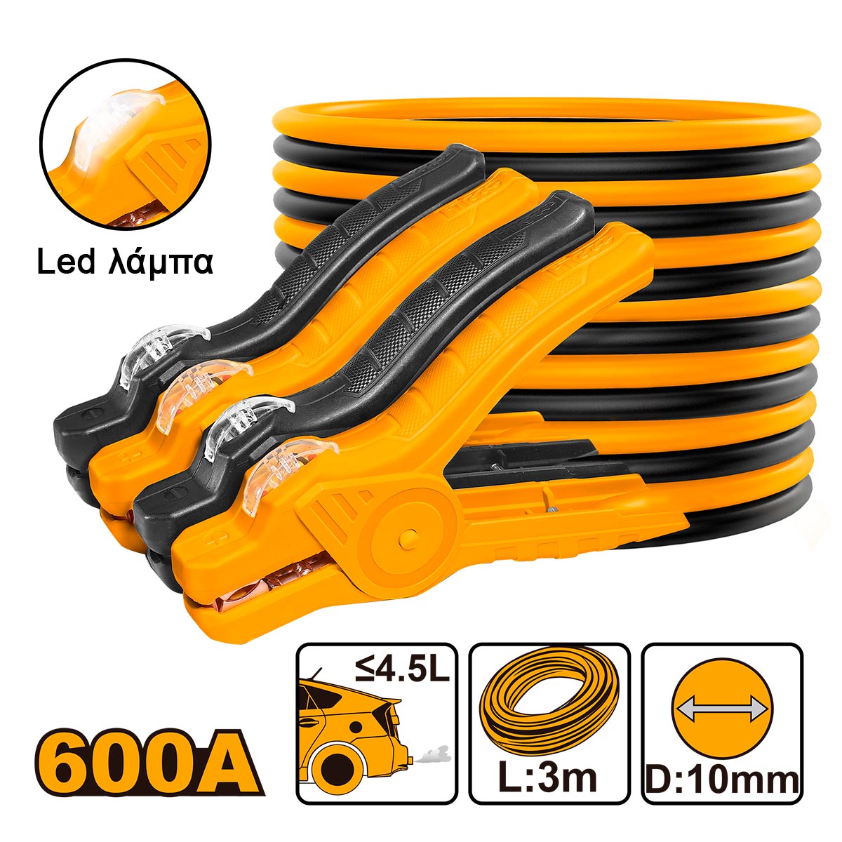 HBTCP6008L - CABLE DE DEMARRAGE 600A AVEC TEMOIN LED INGCO Maroc