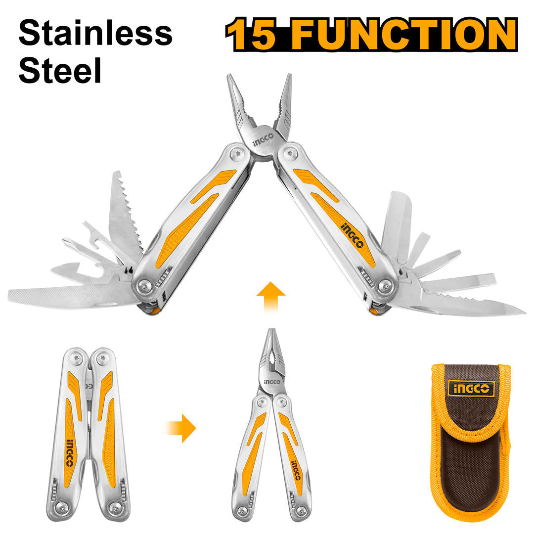 INGCO PINCE MULTIFONCTIONS PLIABLE (15 FONCTIONS) [HFMFT0115]