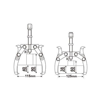 HGP08024 - EXTRACTEUR2GRIFFES FORCE:3000KG  A=115MM,A1=125M INGCO Maroc