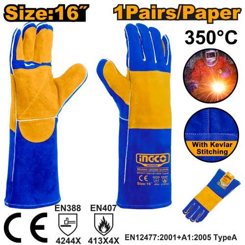 HGVW04 - GANTS POUR SOUDAGE GANTS EN CUIR NR INGCO Maroc