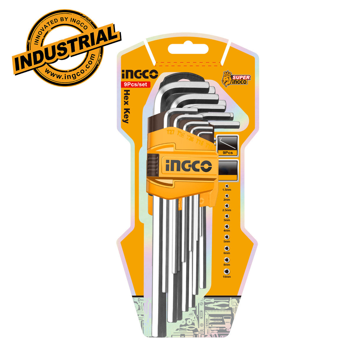 HHK11092 - CLES HEX EXTRA LONG SET DE 9 PIECES 1.5-10MM INGCO Maroc