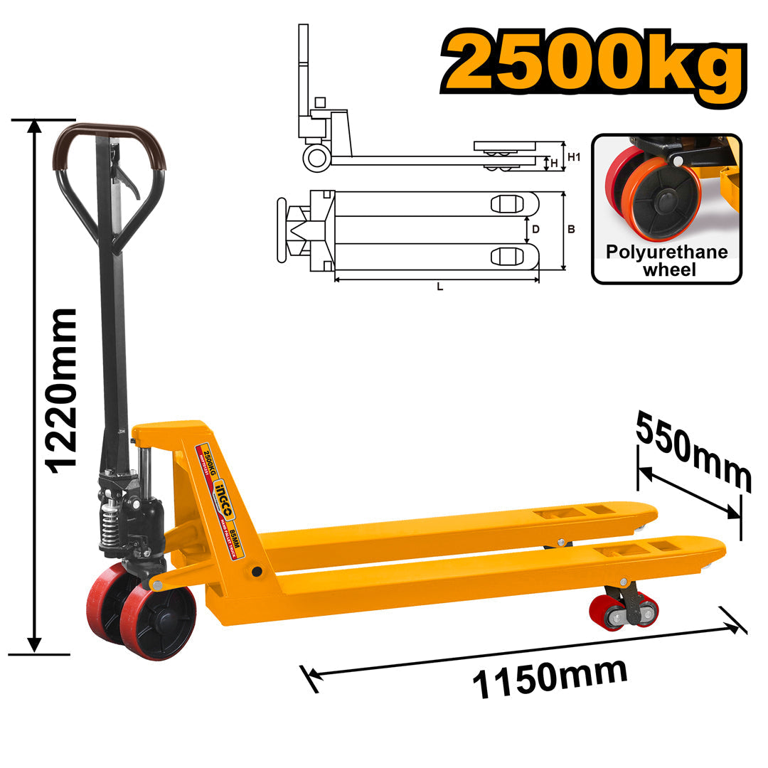 HHPT01251 - TRANSPALETTE MANUEL 2500KG INGCO Maroc