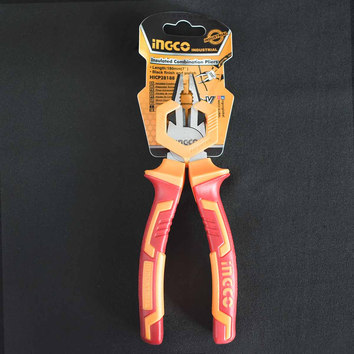 HICP28188 - PINCE UNIVERSELLE ISOLEE 7''''/180MM INGCO Maroc