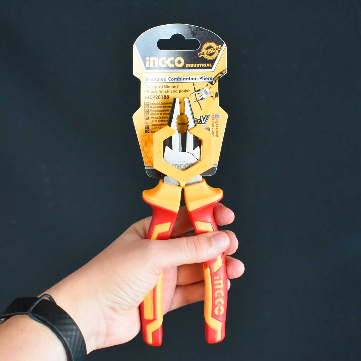 HICP28188 - PINCE UNIVERSELLE ISOLEE 7''''/180MM INGCO Maroc