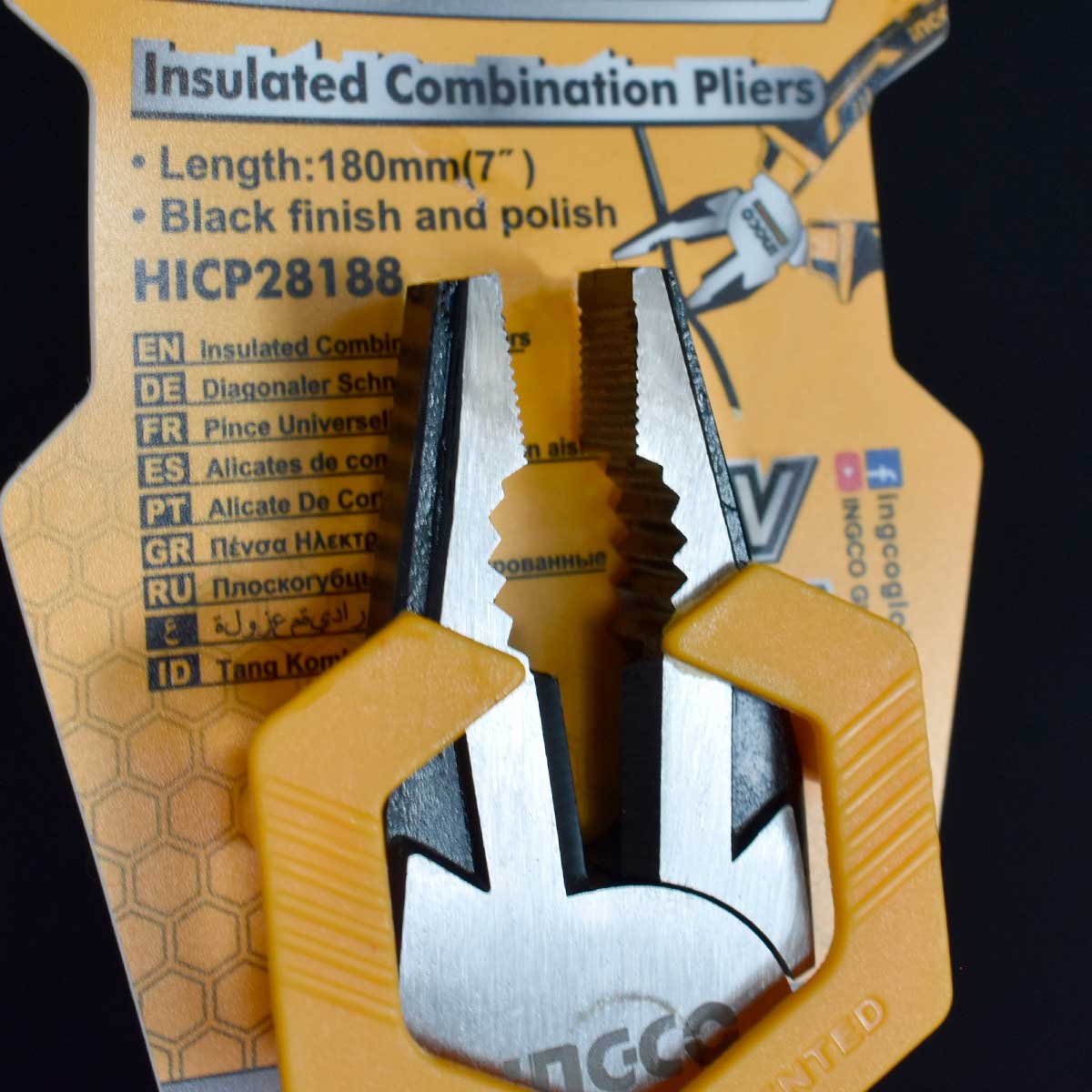 HICP28188 - PINCE UNIVERSELLE ISOLEE 7''''/180MM INGCO Maroc