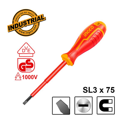 HISD813075 - TOURNEVIS ISOLE SL3.0×75 INGCO Maroc