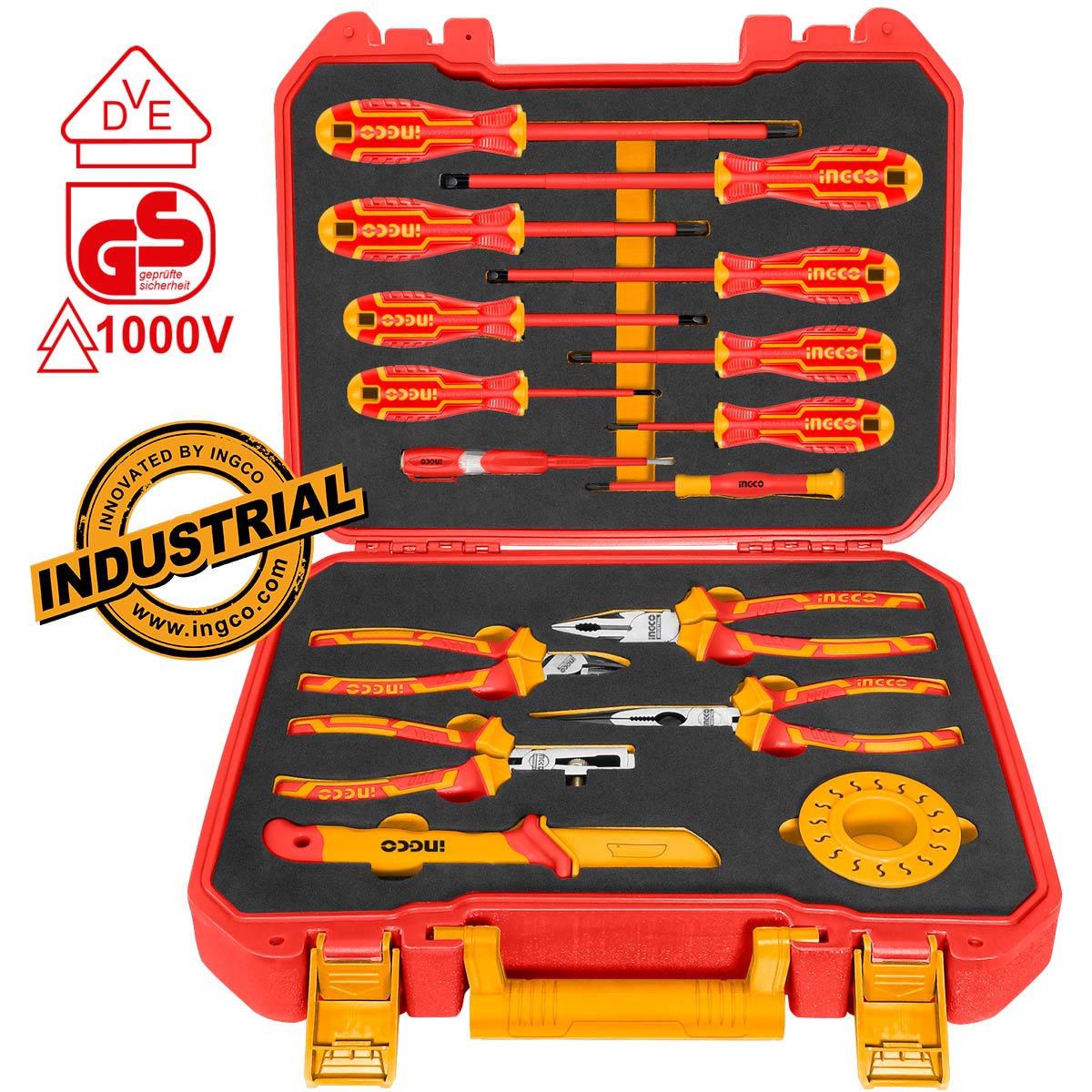 HKITH1601 - MALETTE 16PCS OUTILLAGE A MAIN ISOLE INGCO Maroc