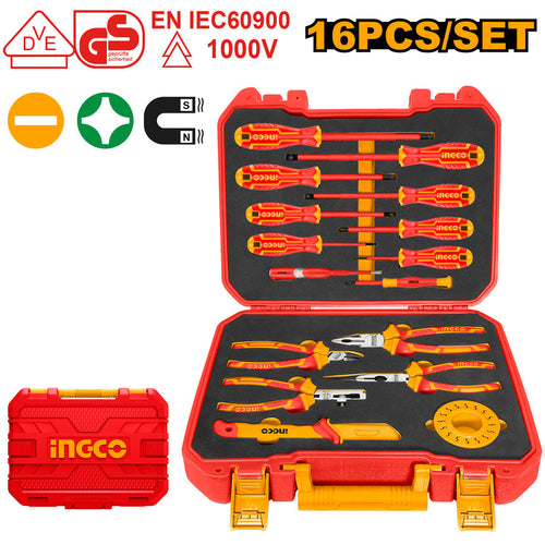 INGCO MALETTE 16PCS OUTILLAGE A MAIN ISOLE [HKITH1601]