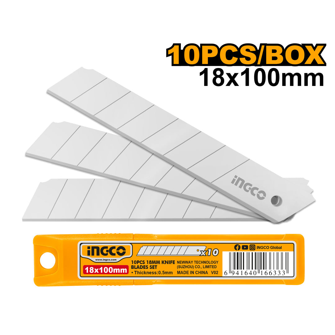 INGCO BOITE DE 10 LAMES DE CUTTER 18*100MM [HKNSB112]