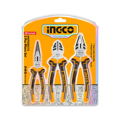 HKPS08318 - SET DE 3 PINCES SS INGCO Maroc