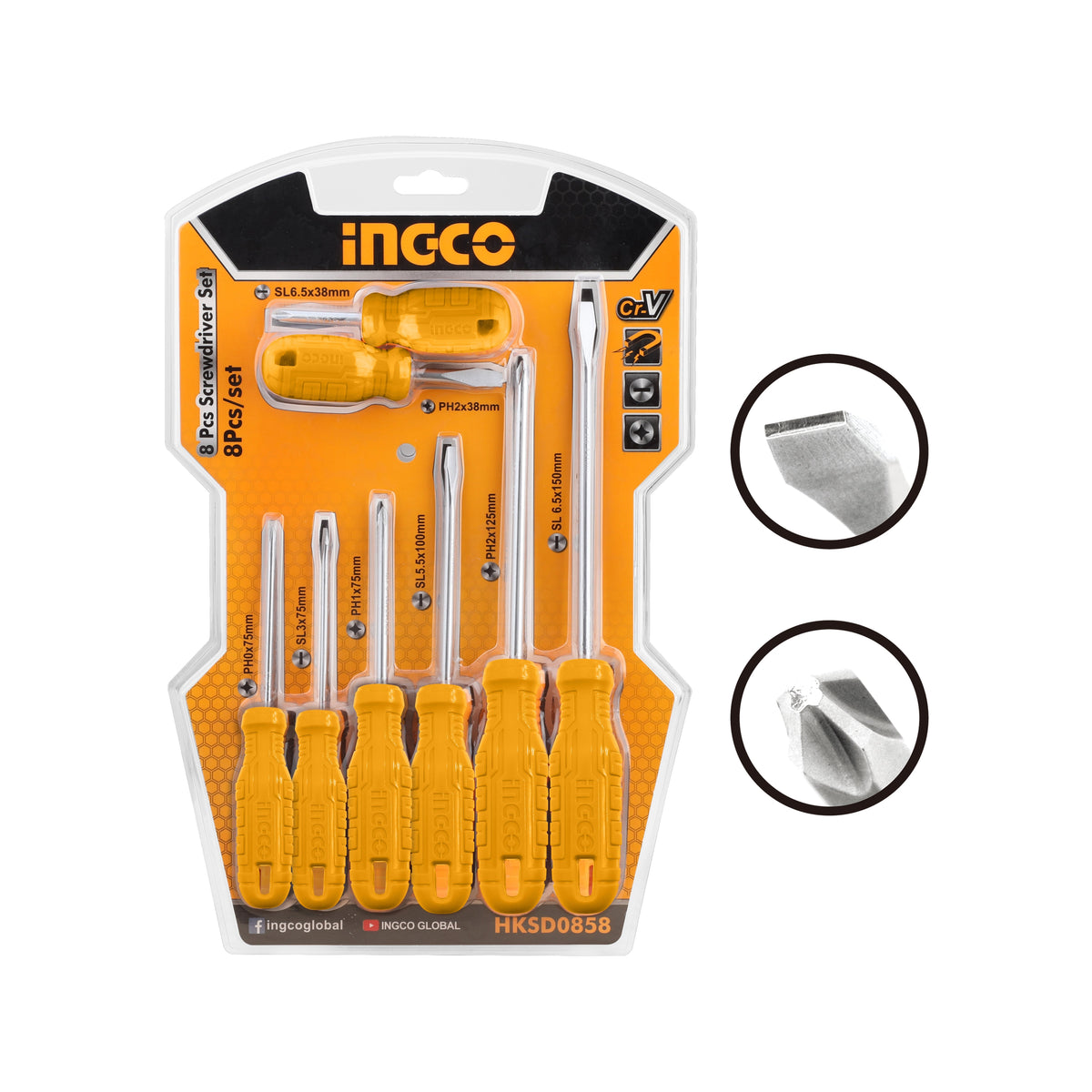 INGCO SET DE 8 TOURNEVIS SS [HKSD0858]