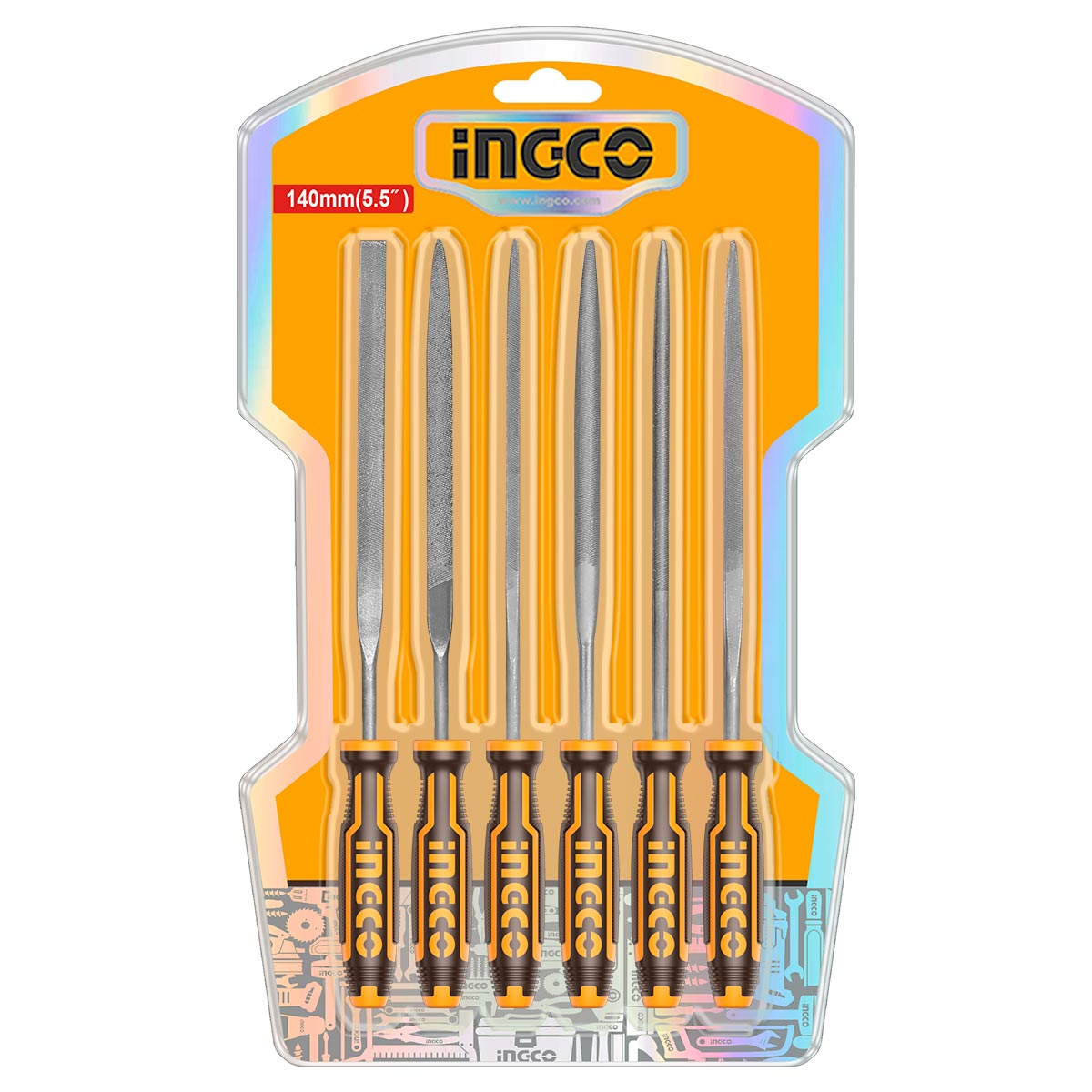 HKTF63 - SET DE 6 LIMES ACIER 140MM INGCO Maroc