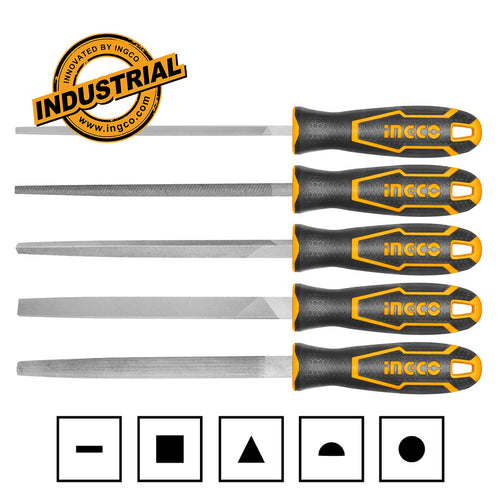 HKTFS0508 - SET DE 5 LIMES EN ACIER 200MM INGCO Maroc