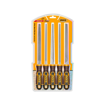 HKTFS0508 - SET DE 5 LIMES EN ACIER 200MM INGCO Maroc