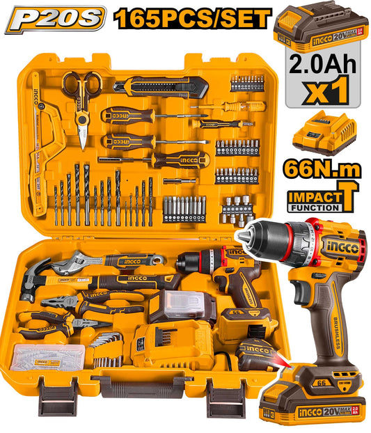 HKTHP11651 - COFFRET PERCEUSE 20V+164 PIECES INGCO Maroc