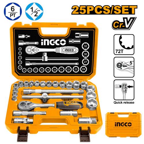 INGCO SET DE DOUILLES 1/2 25PIECES [HKTS12251]