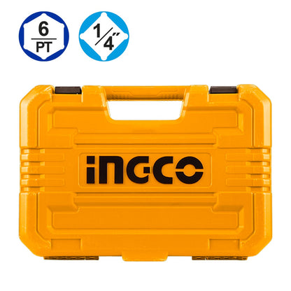HKTS14462 - MALETTE DE DOUILLES 46 PCS 1/4 NP INGCO Maroc