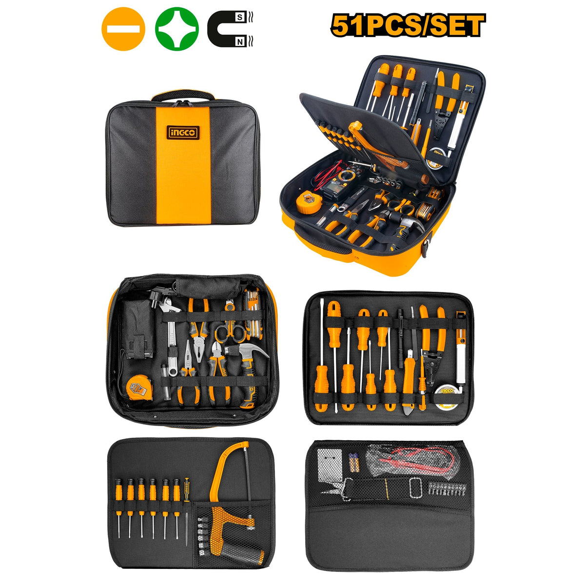 INGCO JEU D'OUTILS TELECOM 51 PIECES [HKTTS0511]