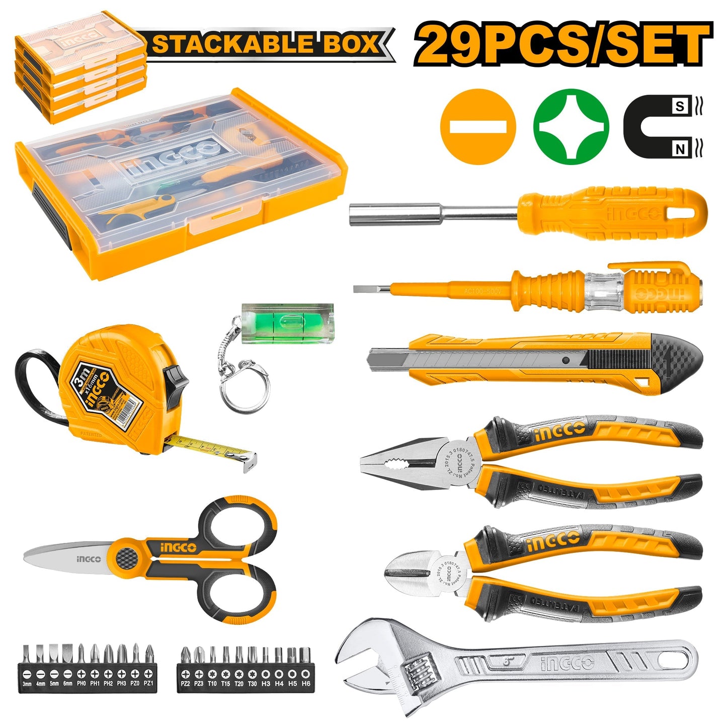 INGCO JEU D'OUTILS A MAIN 29PCS [HKTV01H291]