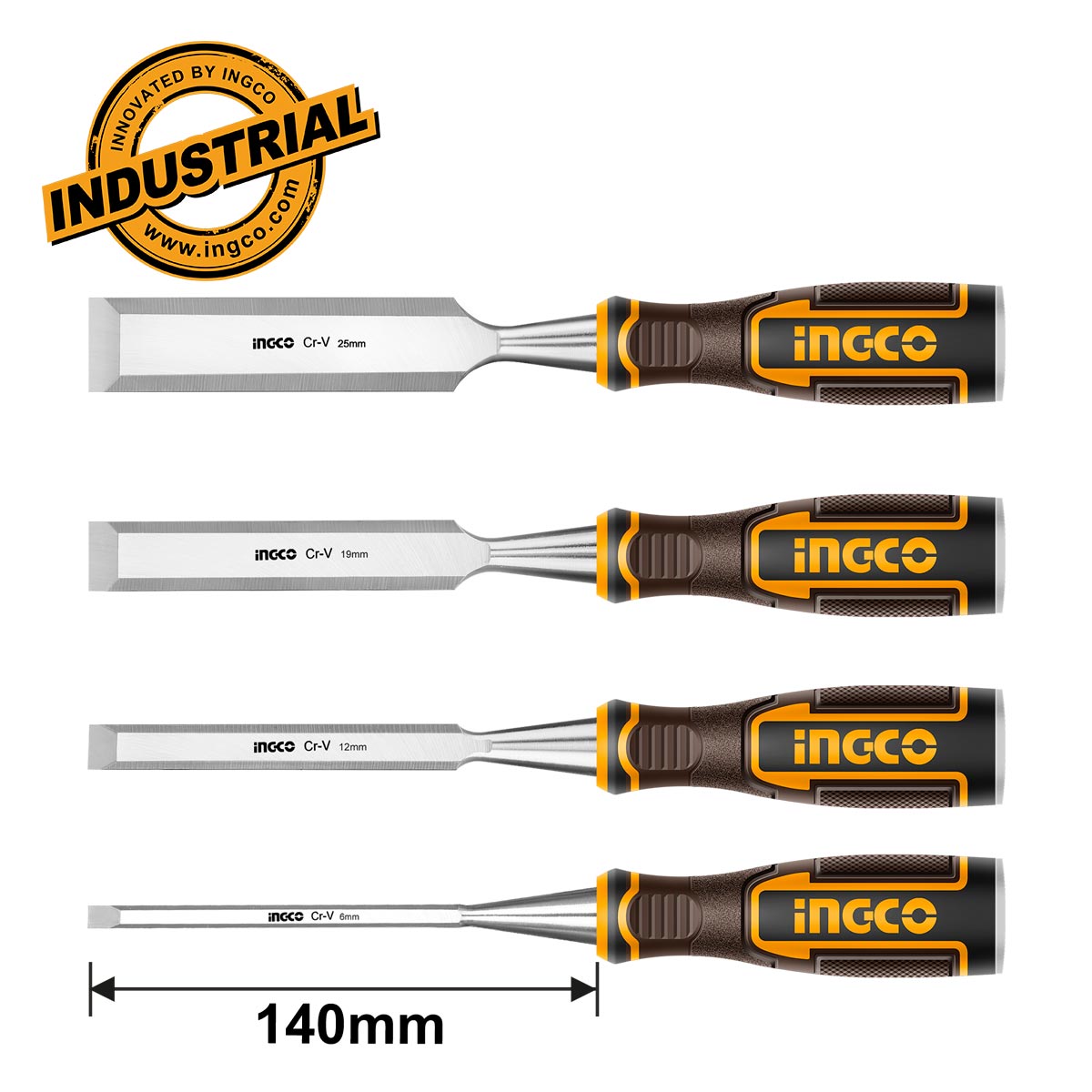 HKTWC0401 - SET DE 4 CISEAUX A BOIS 6MM, 12MM, 19MM, 25MM INGCO Maroc