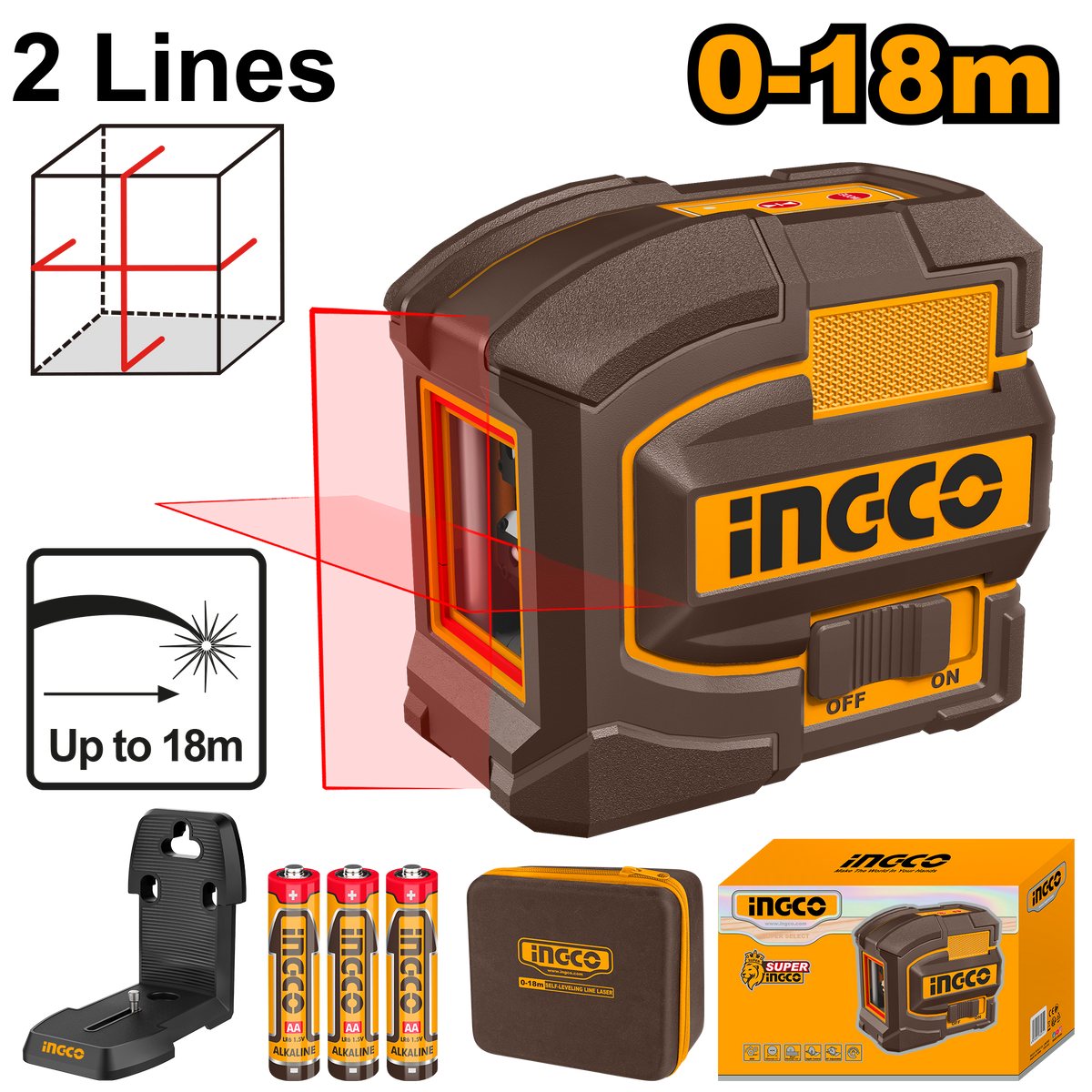 INGCO NIVEAU LASER AUTO NIVELLEMENT 15M INGCO [HLL156503]