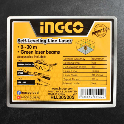 HLL305205 - NIVEAU LASER 5 LIGNES VERT 30M INGCO Maroc