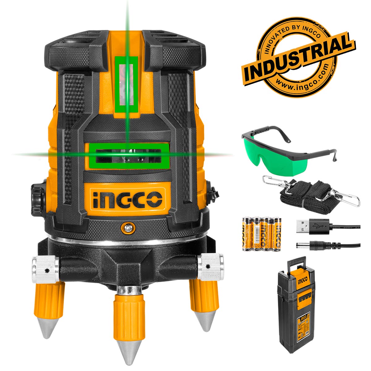 HLL305205 - NIVEAU LASER 5 LIGNES VERT 30M INGCO Maroc