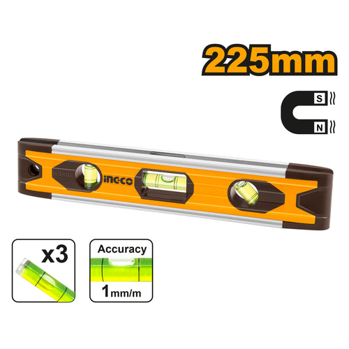 INGCO MINI NIVEAU A BULLE AVEC 3 FIOLES 225MM [HMSL01030]