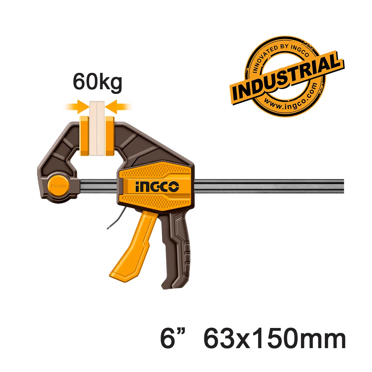 HQBC01601 - SERRE-JOINTS RAPIDE UNE MAIN 63X150MM INGCO Maroc
