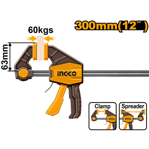 INGCO SERRE-JOINTS RAPIDE UNE MAIN 63X300MM [HQBC01602]
