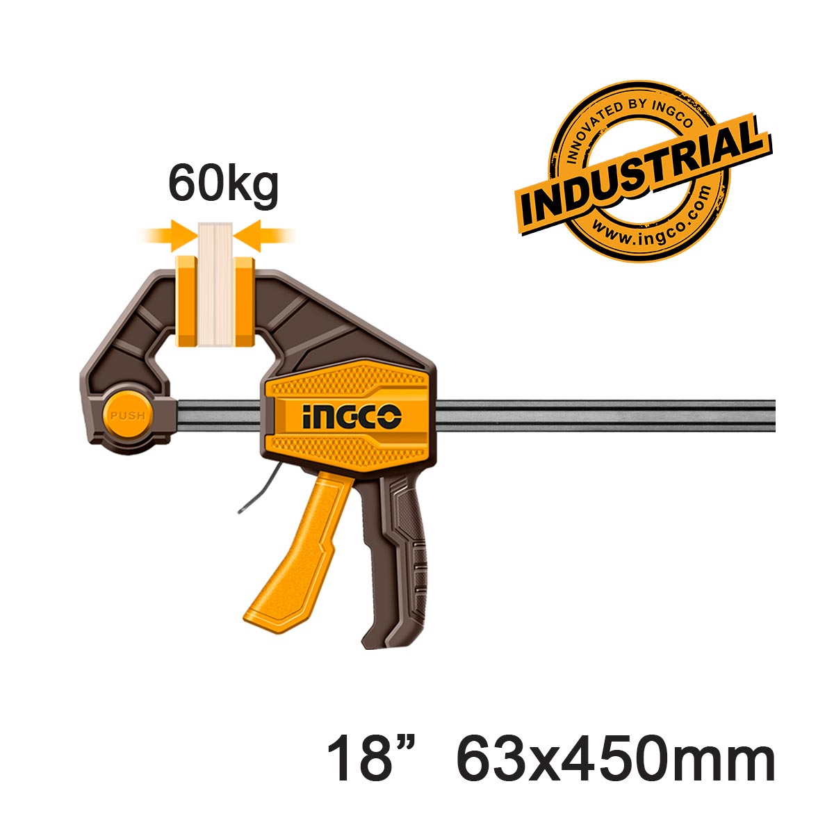 HQBC01603 - SERRE-JOINTS RAPIDE UNE MAIN 63X450MM INGCO Maroc